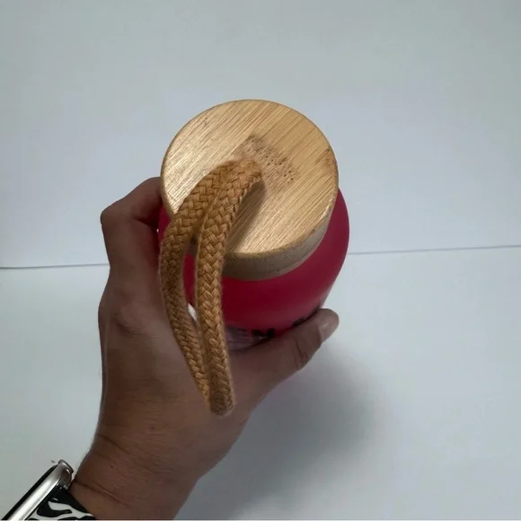 Pink Glass Tumbler with Bamboo Lid Even My Anxiety Has Anxiety - Picture 2 of 5